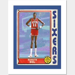 MANUTE BOL Retro Style 90s Basketball Card Posters and Art